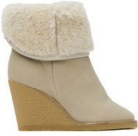 Isabel Marant Totam Suede Wedge Boots with Shearling Cuff
