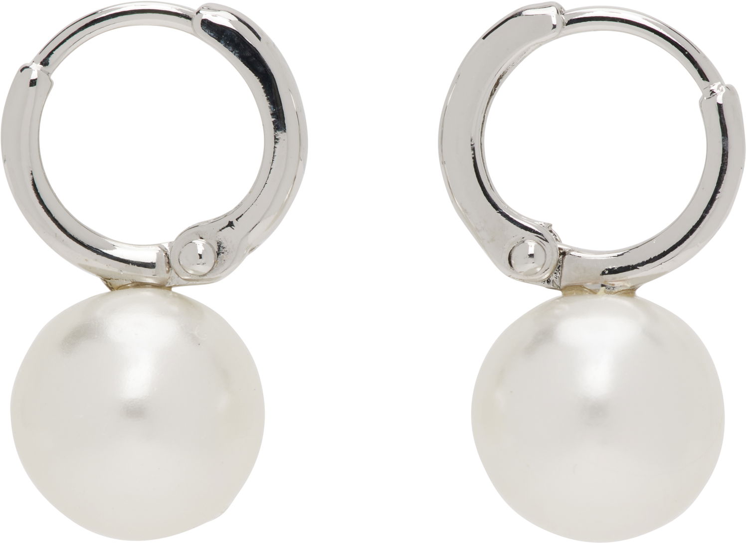 Örhängen Simone Rocha Simone Rocha Small Pearl Hoop Earrings Vit | ERG84 0904, 0