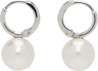 Örhängen Simone Rocha Simone Rocha Small Pearl Hoop Earrings Vit | ERG84 0904, 0