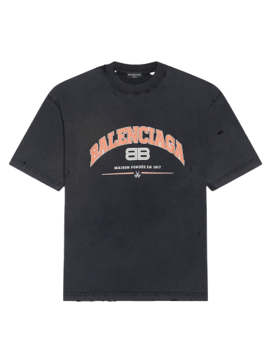 T-shirt Balenciaga Maison Medium Fit T-Shirt Svart | 612965TLVJ11074