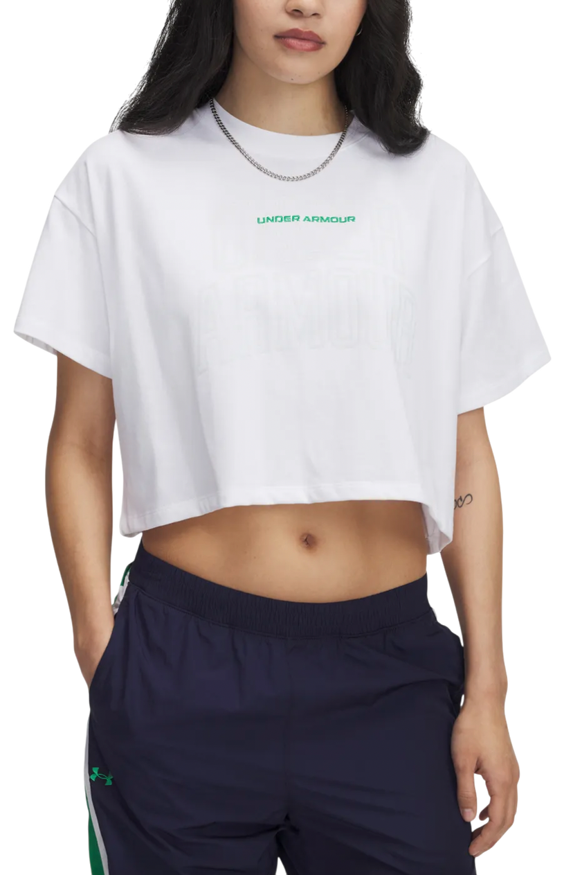 Crop top Under Armour Varsity Mix HW Crop Top Vit | 1389156-101