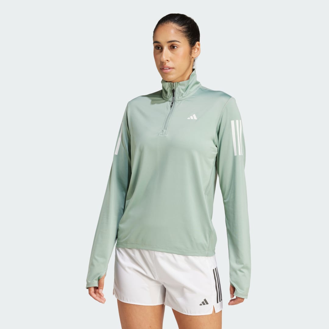 Sweatshirt adidas Performance Own the Run Half-Zip Running Top Grön | JC7187, 0