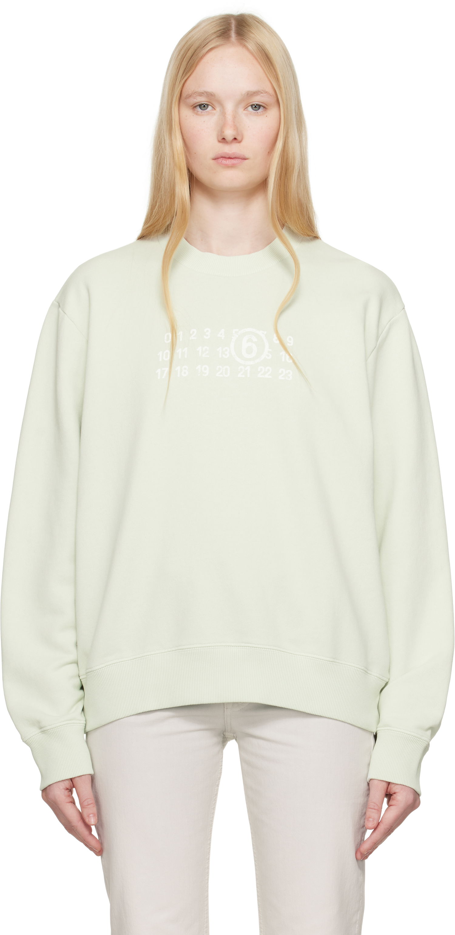 Sweater Maison Margiela MM6 Maison Margiela Numeric Sweatshirt Grön | SH2GU0021 M25004, 0