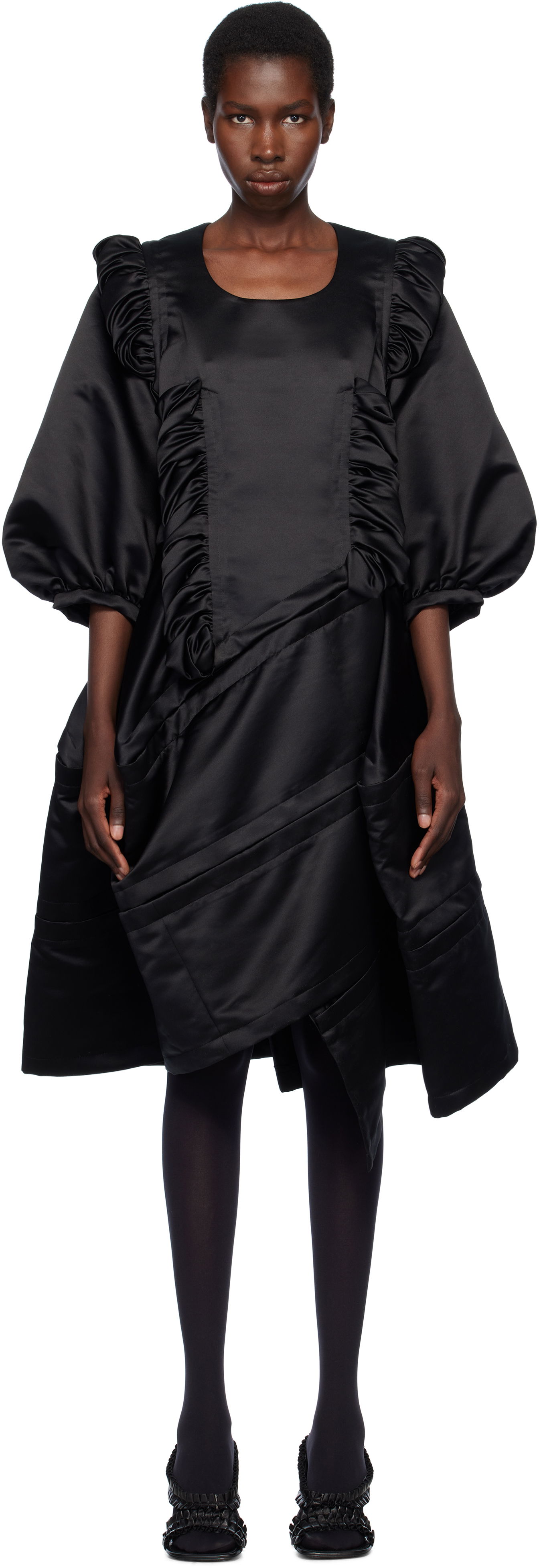 Klä Comme des Garçons Comme des Garçons Satin Midi Dress Svart | RO-O006-S25, 0