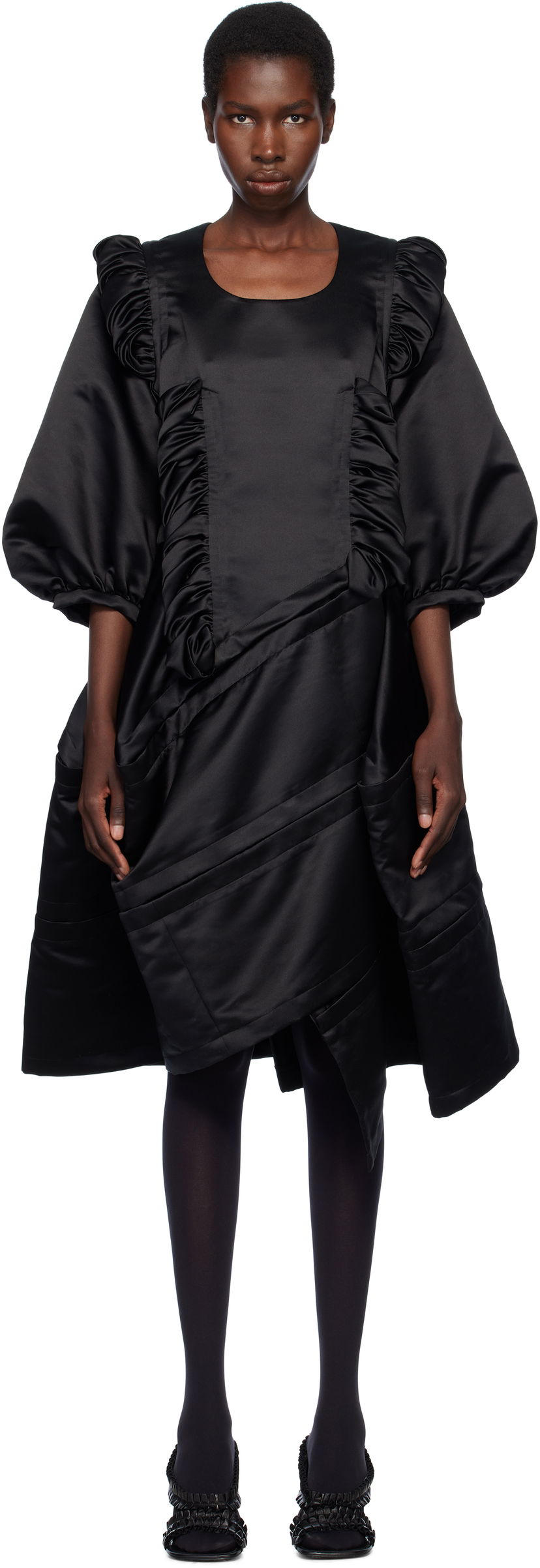 Klä Comme des Garçons Comme des Garçons Satin Midi Dress Svart | RO-O006-S25