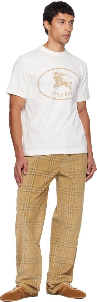 T-shirt Burberry Burberry Knight Stamp Cotton T-Shirt Vit | 8110112, 3