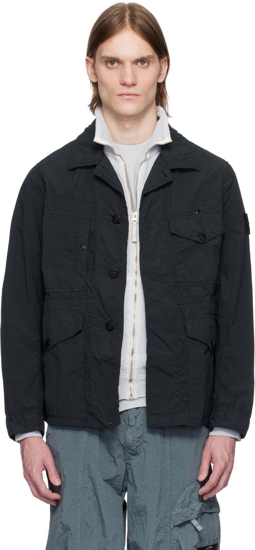 Vindjacka Stone Island Stone Island Nylon Ghost Jacket Svart | K1S15 4100033 S00F6