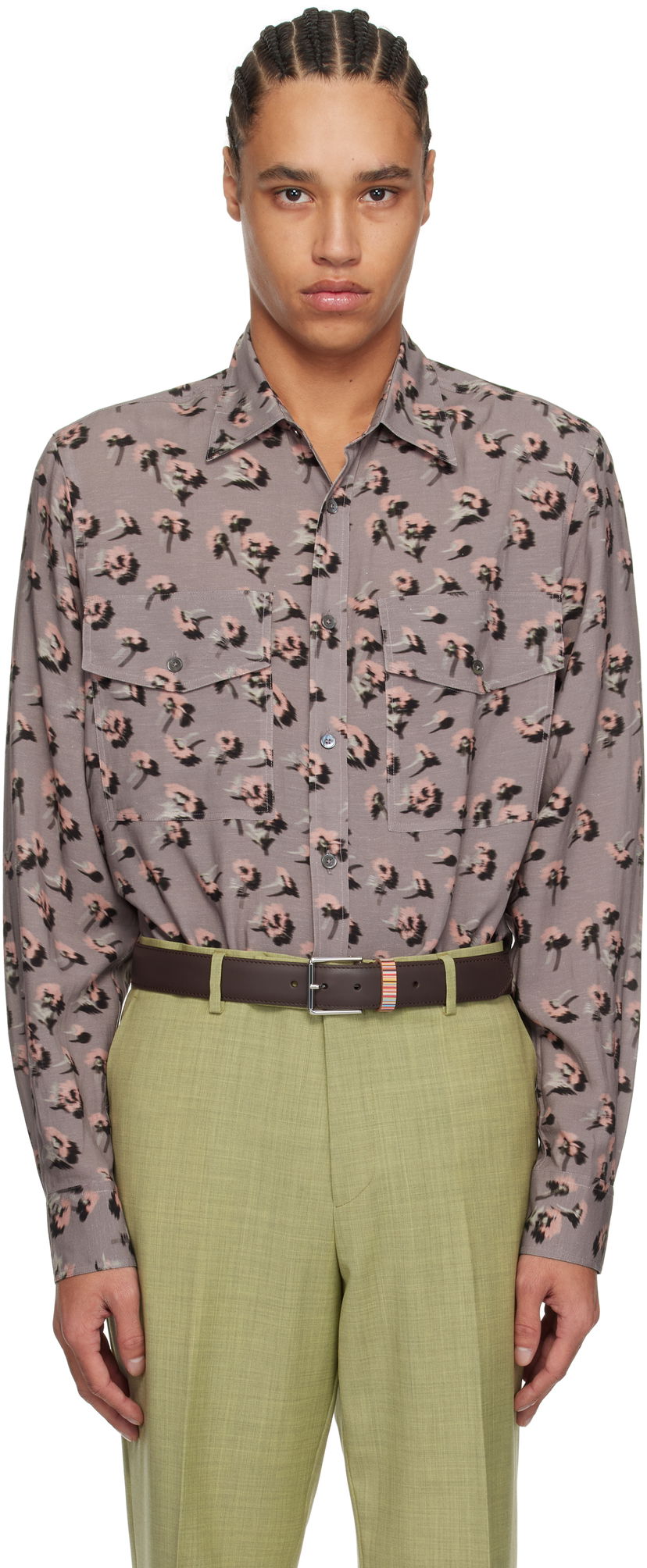 Skjorta Paul Smith Paul Smith Casual Fit Floral Shirt Grå | M1R-389Z-P02577-55