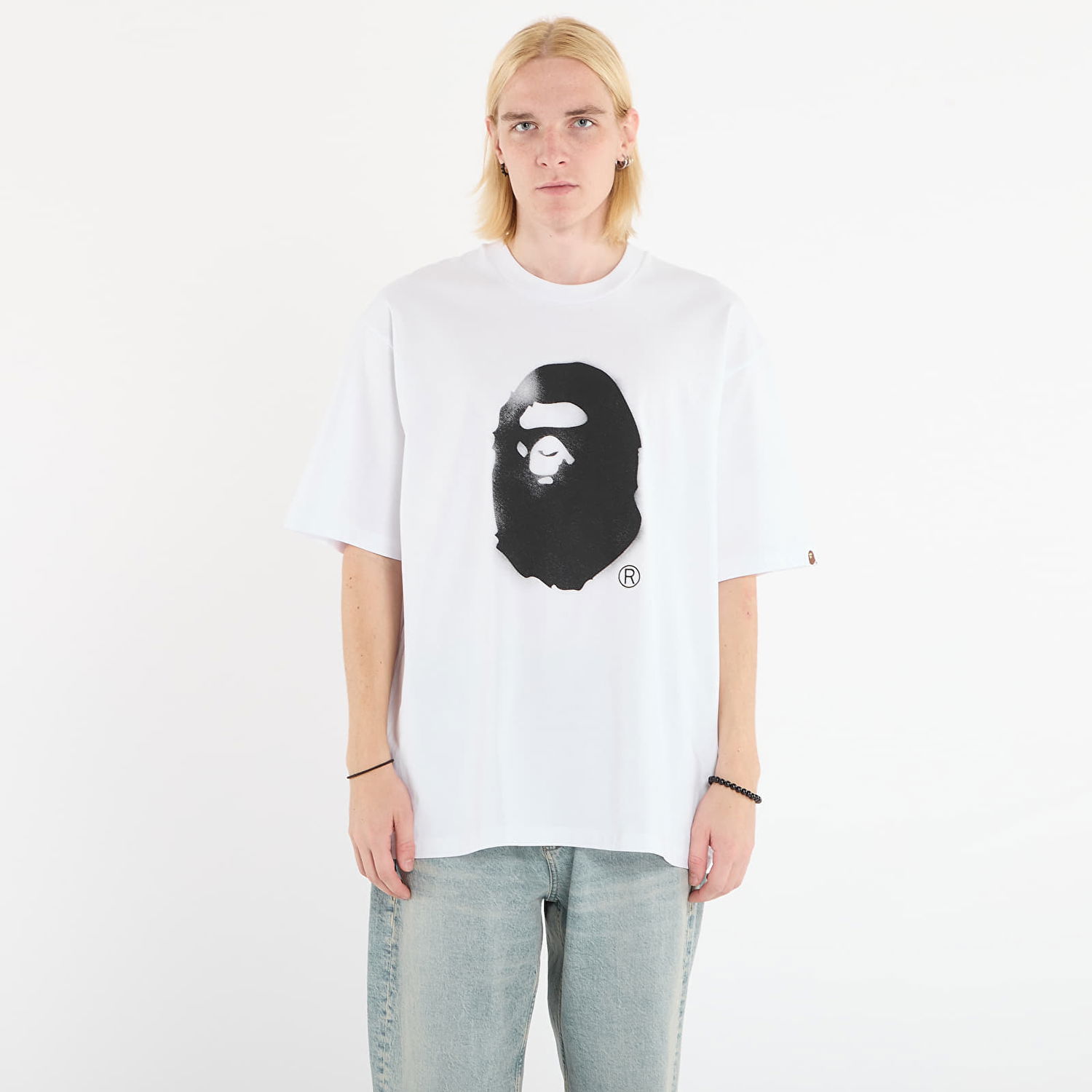 T-shirt BAPE Spray Print Ape Head Relaxed Fit T-Shirt Vit | 001TEL801334MWHT, 0