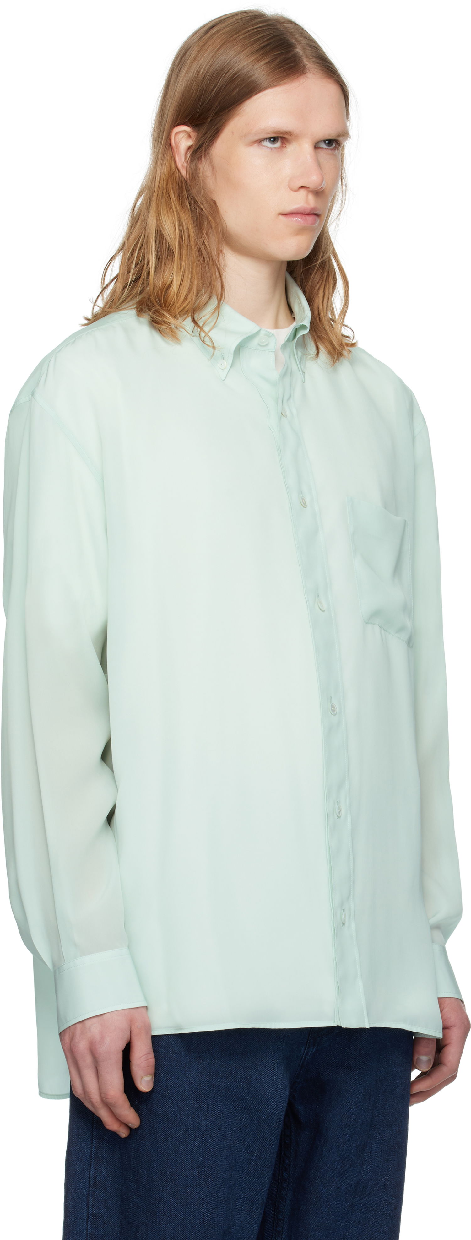 Skjorta The Row The Row Bresson Button-Down Shirt Grön | 916-W3678, 1