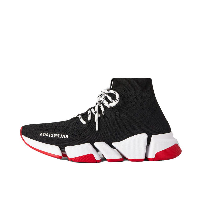 Sneakers och skor Balenciaga Speed 2.0 Lace Up Black Red Sole Svart | 769319W2DB21961