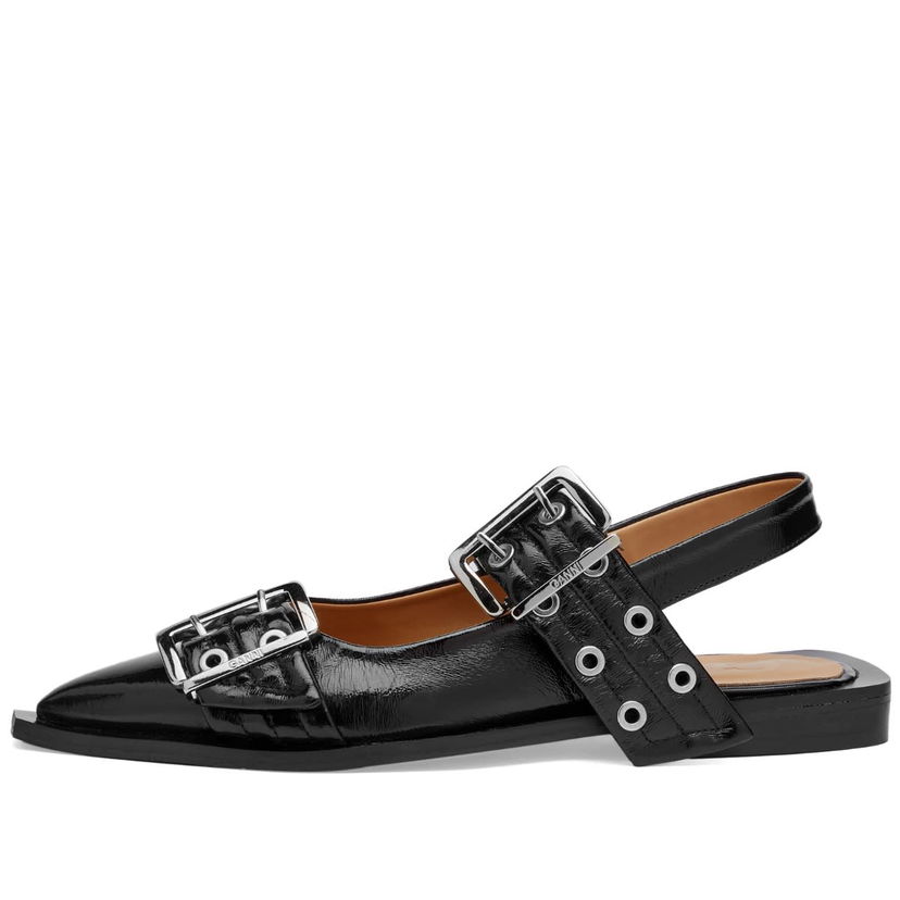 Sneakers och skor GANNI Chunky Buckle Ballerina Svart | S2312-099