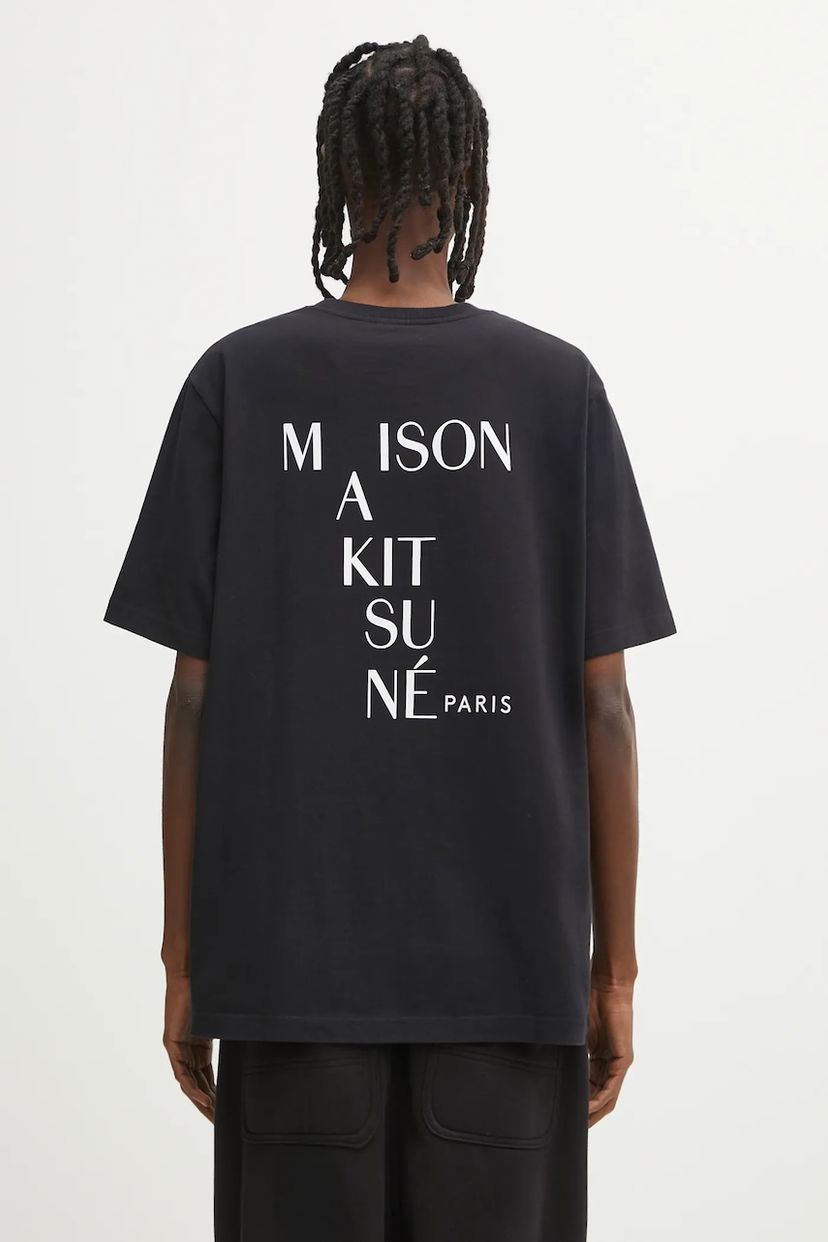 T-shirt MAISON KITSUNÉ T-Shirt Crossword Comfort Svart | PM00112KJ7025
