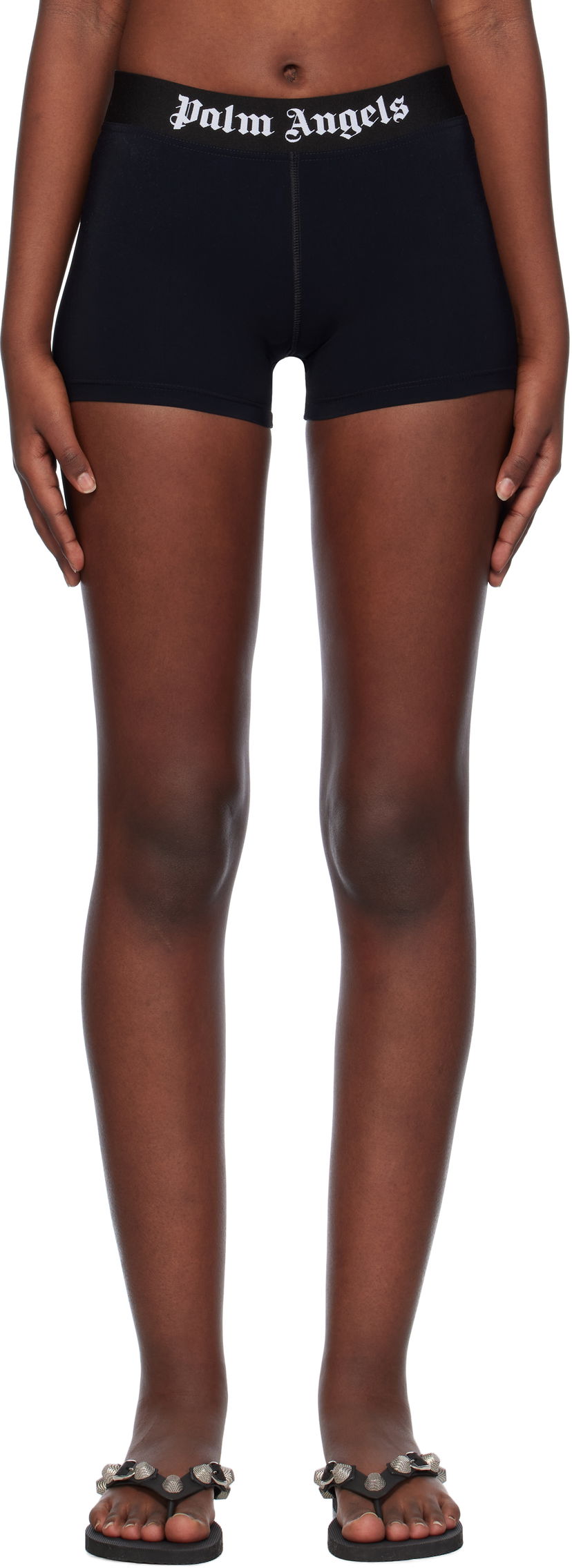 Shorts Palm Angels Classic Logo Sport Shorts Svart | PWVH010C99FAB0011001