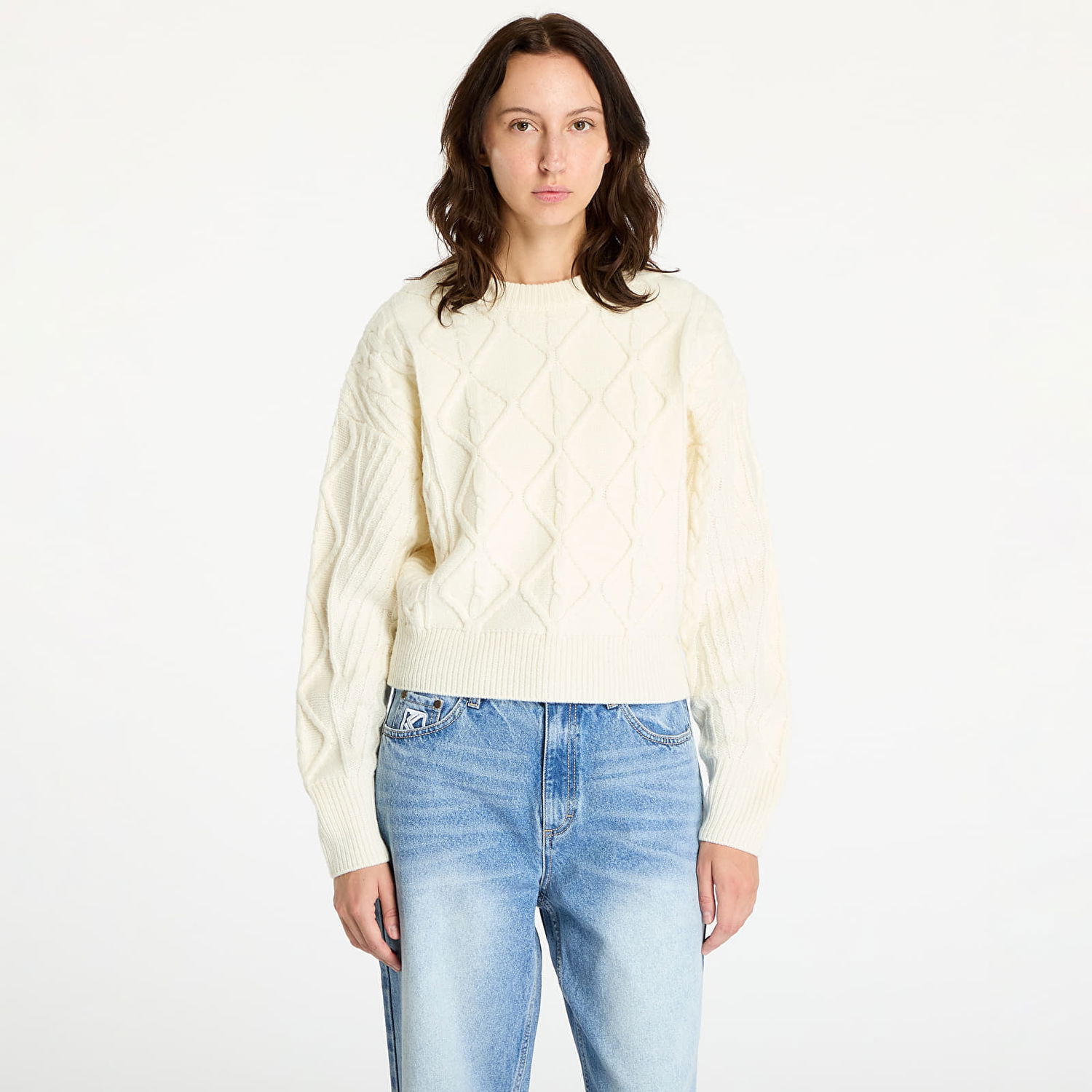 Sweater Wrangler Cable Knit Sweater Worn White Vit | 112356472, 0