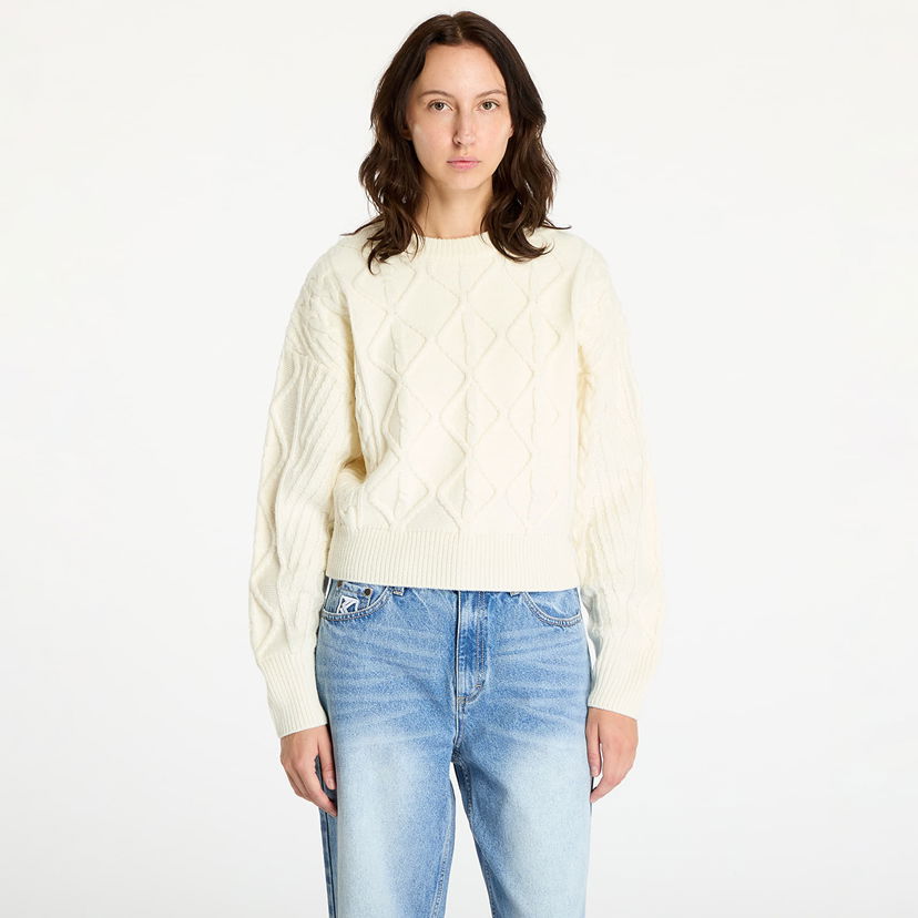 Sweater Wrangler Cable Knit Sweater Worn White Vit | 112356472