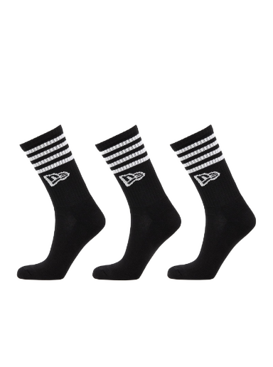 Strumpor New Era Stripe Crew 3-Pack Svart | 13113627