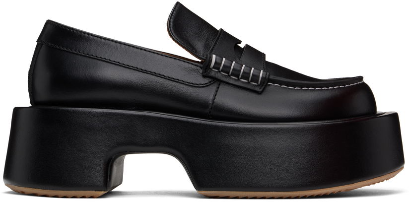 Kläder JW Anderson JW Anderson Leather Platform Loafers Svart | FW0169-LA0020