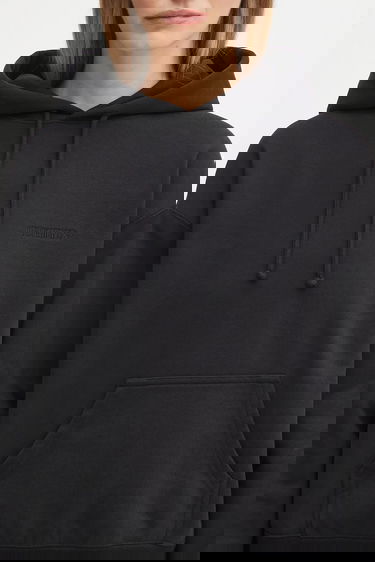 Sweatshirt VETEMENTS VETEMENTS Logo Fitted Hoodie Svart | UH76HD130B, 3