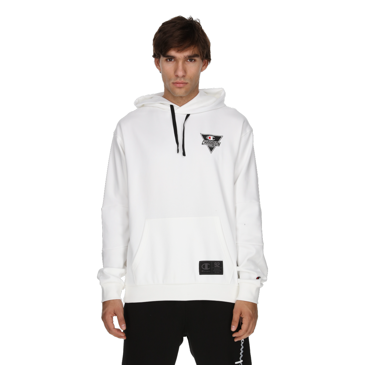 Sweatshirt Champion Pullover Hoodie with Triangle Graphic Vit | 220363-WW001, 0