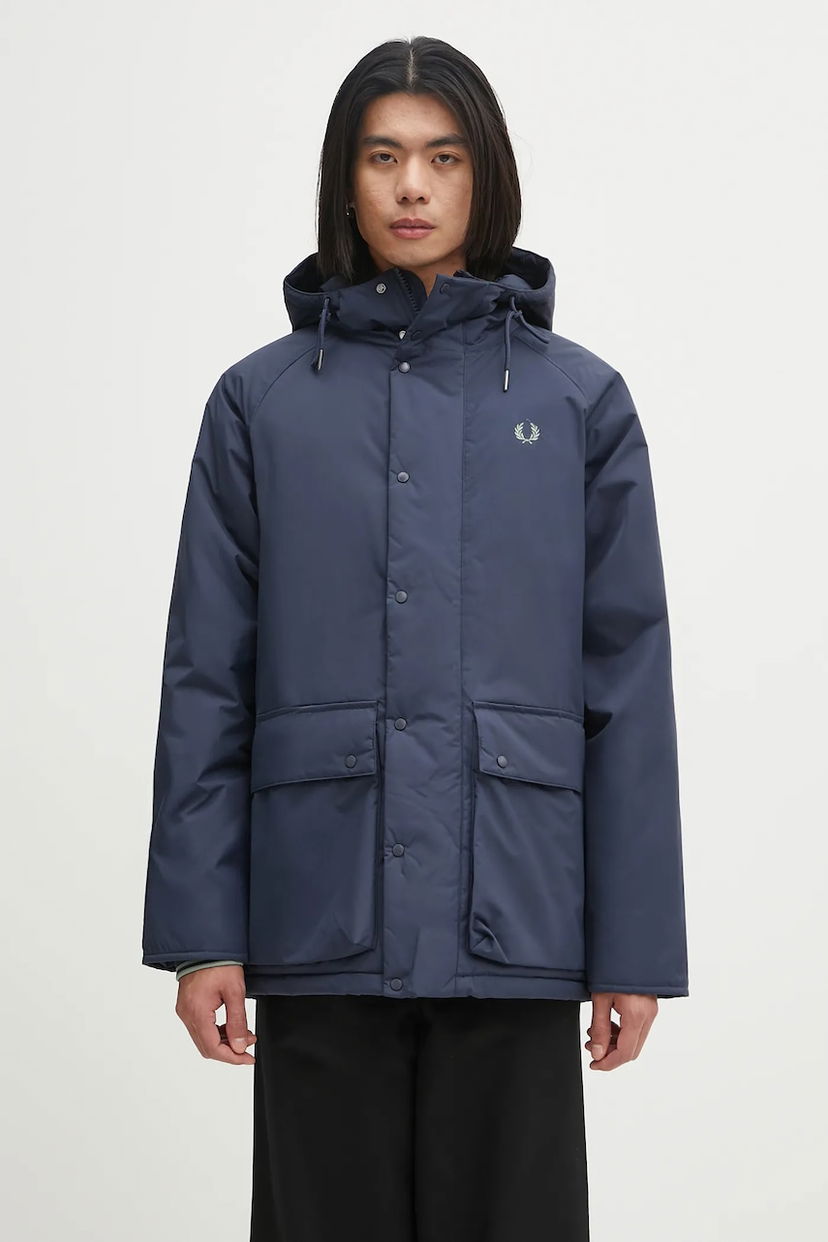Jacka Fred Perry Fred Perry Hooded Winter Jacket Mörkblå | J8519
