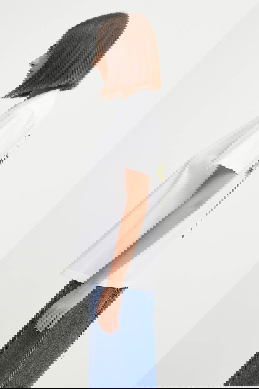 T-shirt GANNI GANNI Basic Jersey Collage Relaxed T-Shirt Vit | T4157, 1