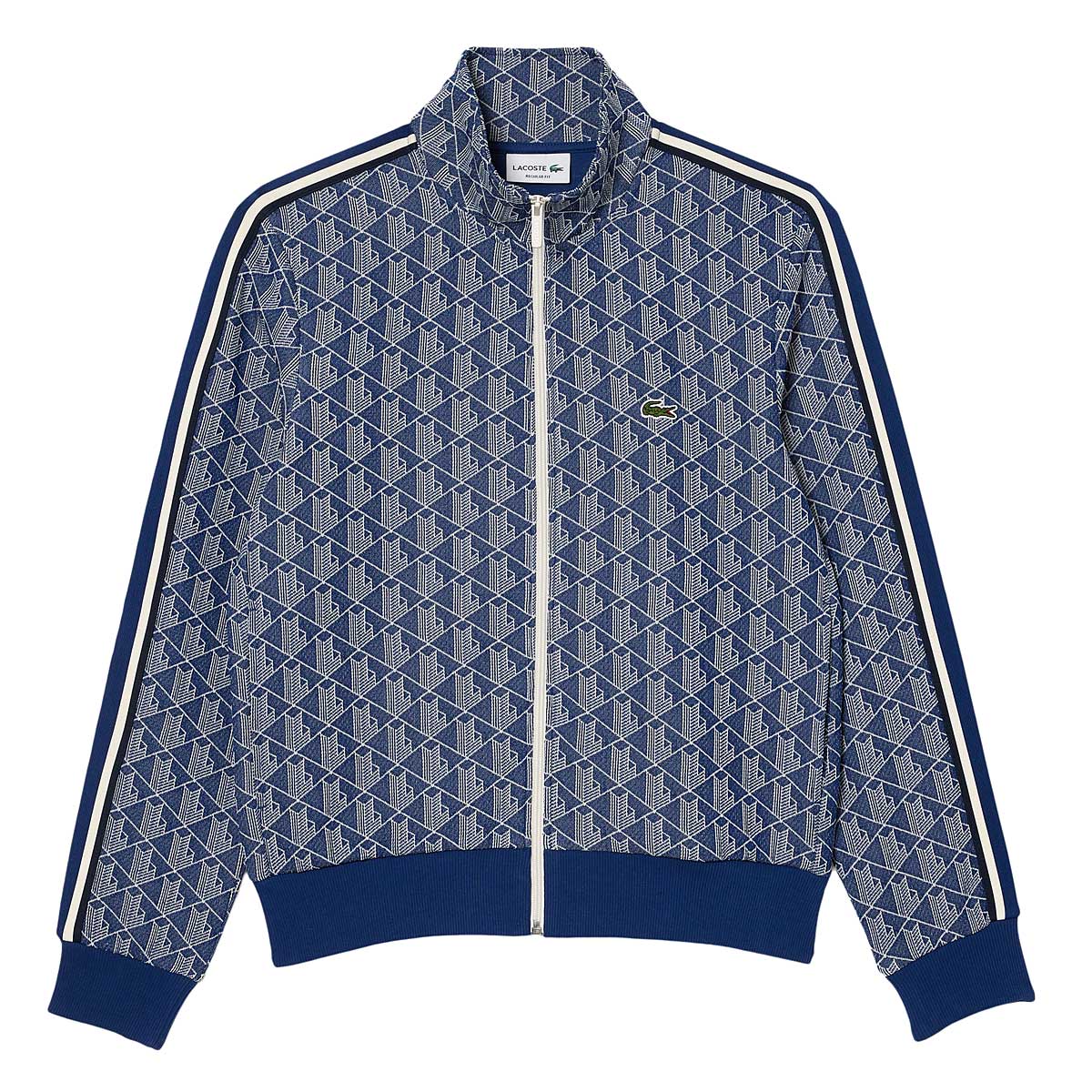 Sweatshirt Lacoste Paris Jacquard Monogram Zipped Sweatshirt Mörkblå | SH1368-00-QIE, 1