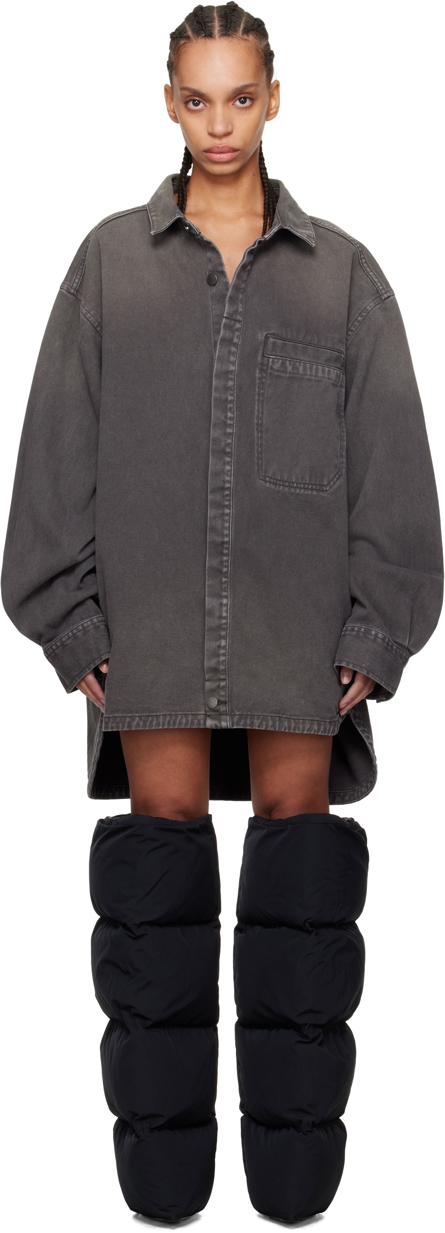 Skjorta Entire Studios Entire Studios Herculean Denim Overshirt Grå | ES2564SL, 0