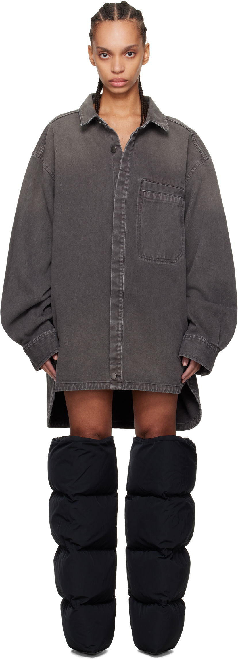 Skjorta Entire Studios Entire Studios Herculean Denim Overshirt Grå | ES2564SL