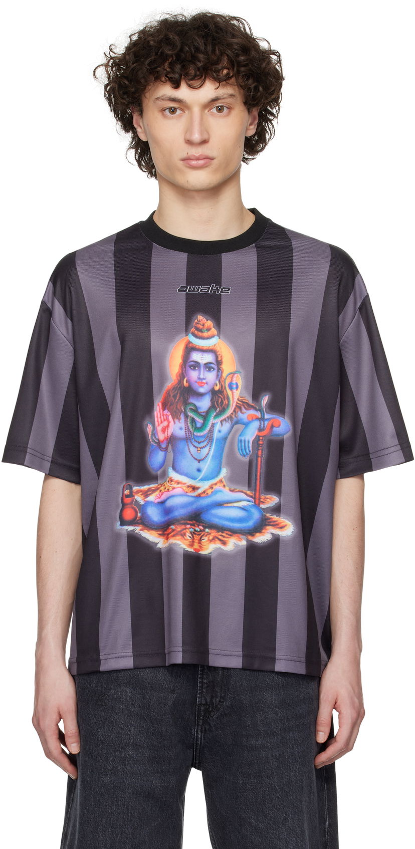 T-shirt Awake NY Awake NY Retro Soccer Jersey T-Shirt Svart | AWK-SP25-TP006