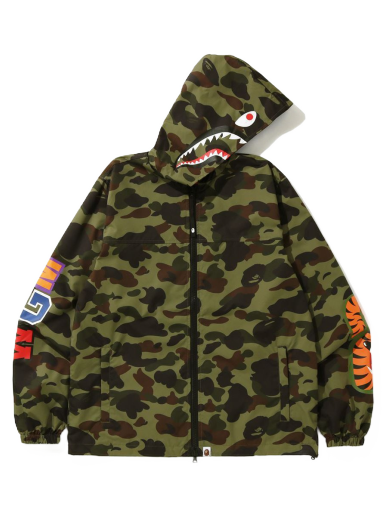 Sweatshirt BAPE 1st Camo Shark WGM Hoodie Jacket Grön | 1G80-140-022