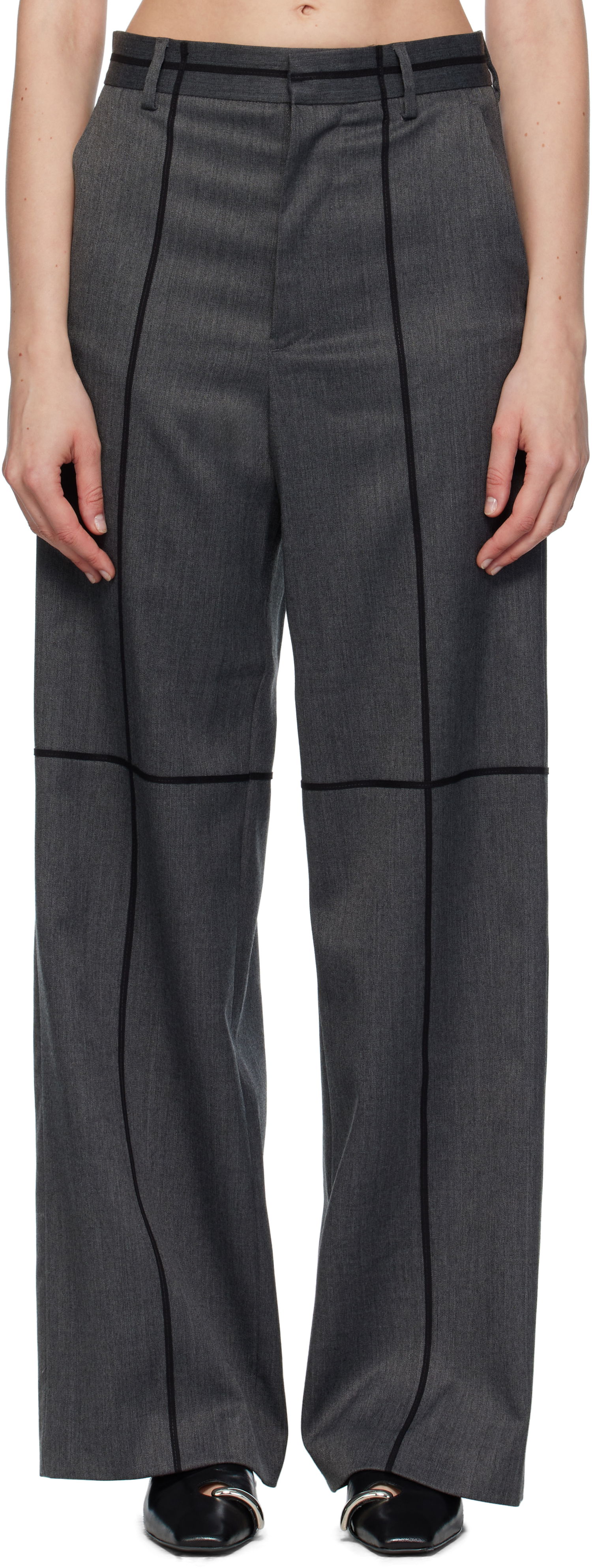 Byxor Maison Margiela MM6 Maison Margiela Tailoring Wool Trousers Grå | S52KA0543 S47848, 0