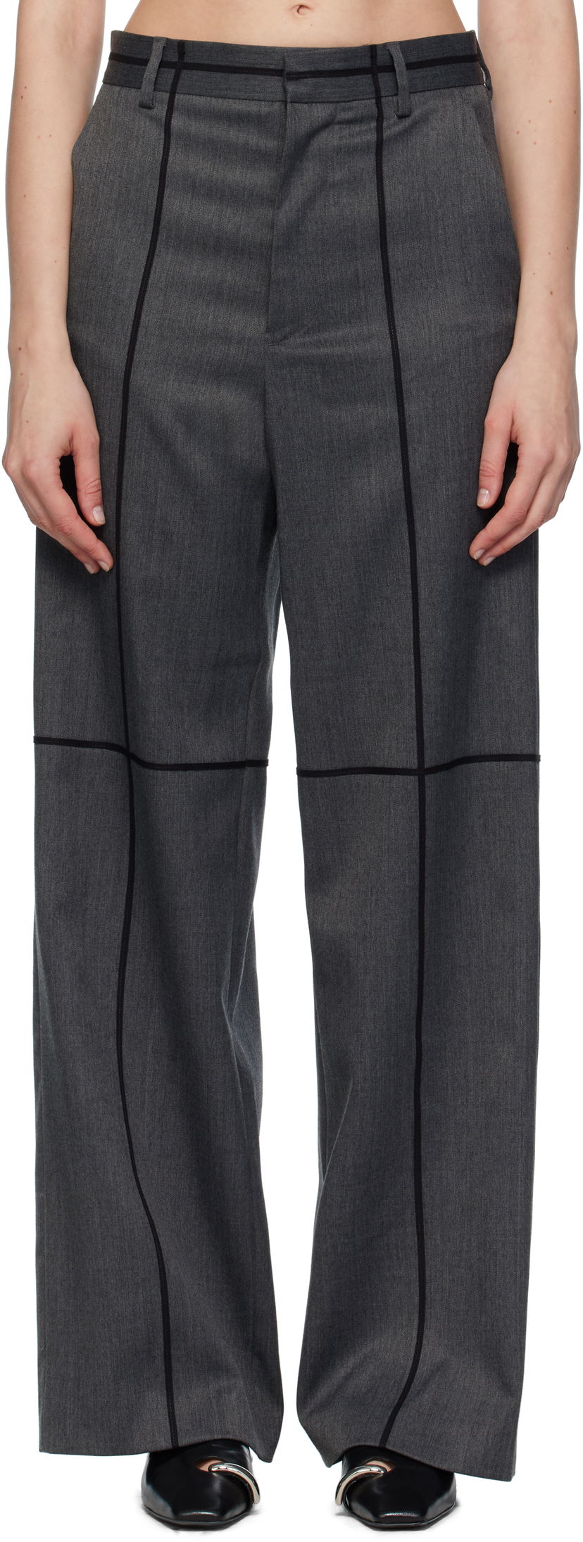 Byxor Maison Margiela MM6 Maison Margiela Tailoring Wool Trousers Grå | S52KA0543 S47848