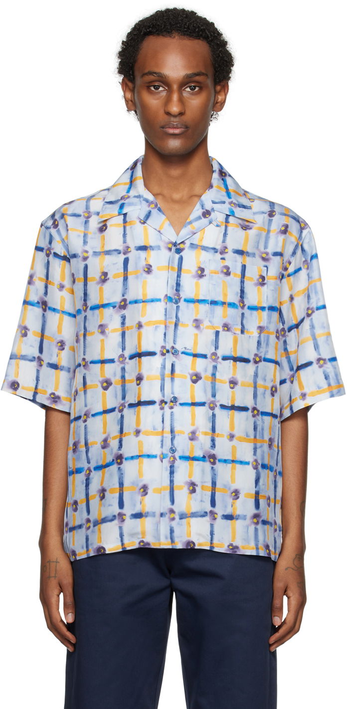 Skjorta Marni Saraband Shirt Blå | CUMU0213A6 UTSG09
