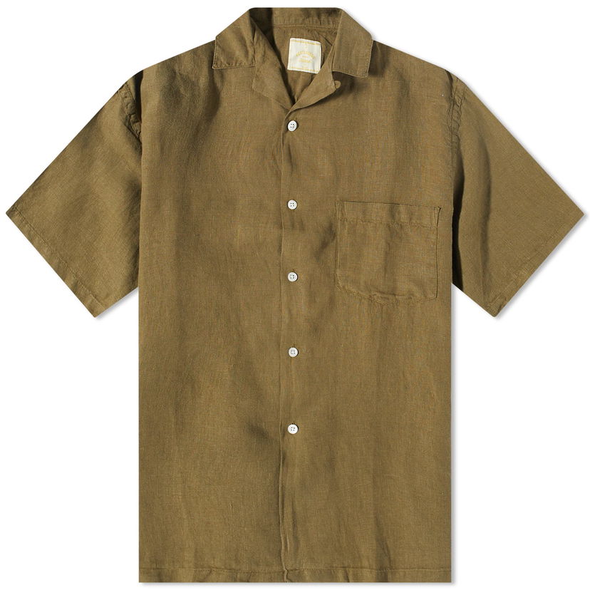 Skjorta Portuguese Flannel Linen Camp Vacation Shirt Grön | SS23-0100OLV