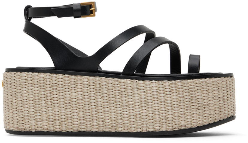Skovård Max Mara Max Mara Biarritz Platform Sandals Svart | 2345210338600