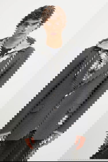 Jacka Maison MIHARA YASUHIRO Maison MIHARA YASUHIRO TRIPLE LAYERED Hooded Blazer Grå | J15JK131, 0