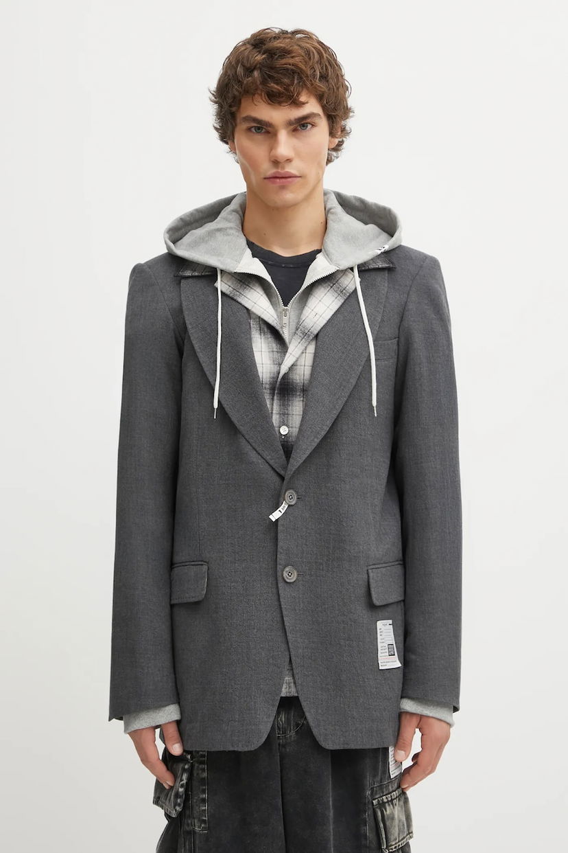 Jacka Maison MIHARA YASUHIRO Maison MIHARA YASUHIRO TRIPLE LAYERED Hooded Blazer Grå | J15JK131