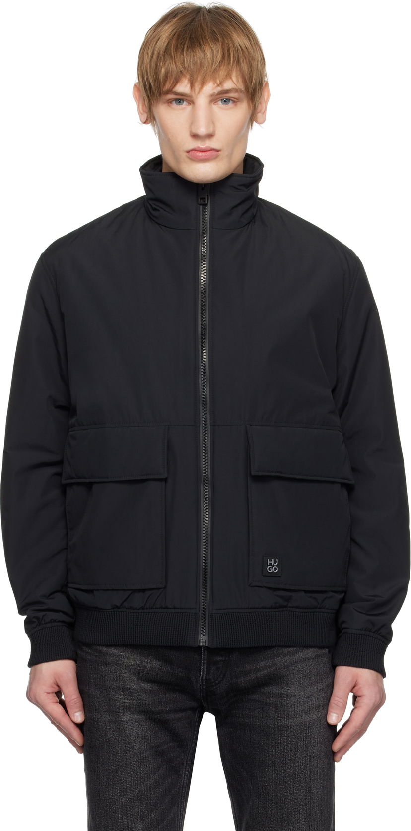 Bomberjacka BOSS Water-Repellent Bomber Jacket Svart | 50530766
