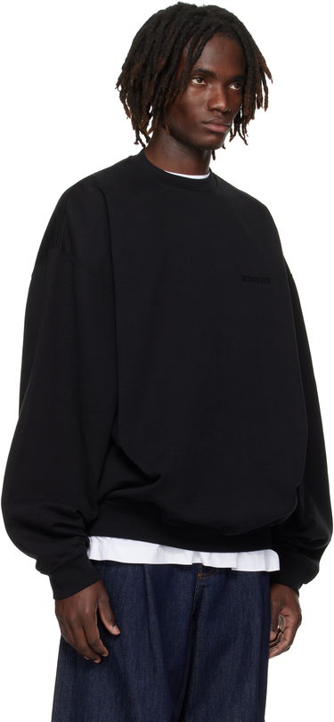 Sweatshirt VETEMENTS VETEMENTS Logo Oversized Sweatshirt Svart | UH76CW100B, 1