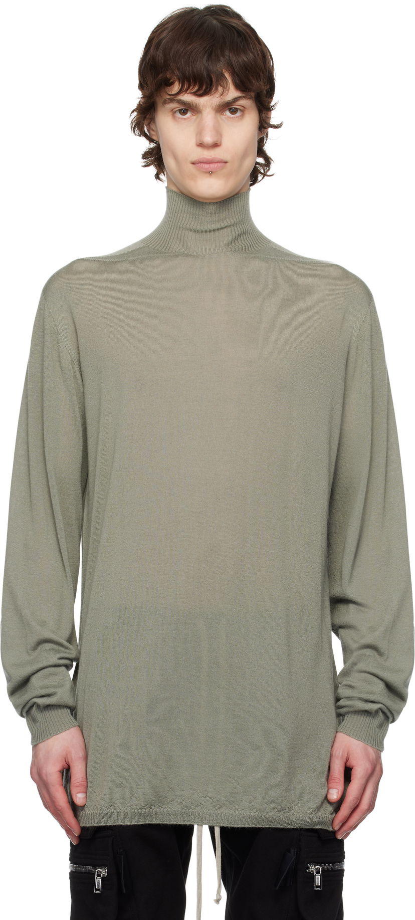 Sweater Rick Owens Rick Owens Hollywood Oversized Turtleneck Grön | RU01E5626 WS