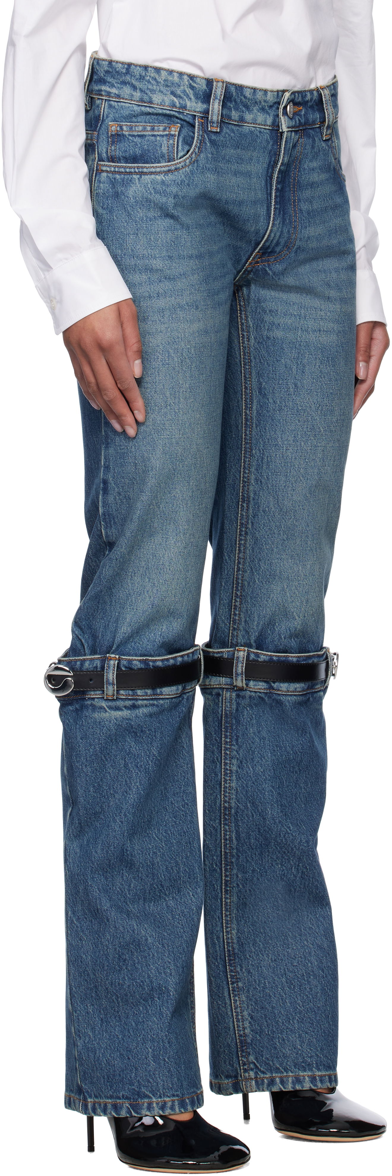 Jeans Coperni Coperni Hybrid Jeans with Straps Blå | COPP32F2014, 1