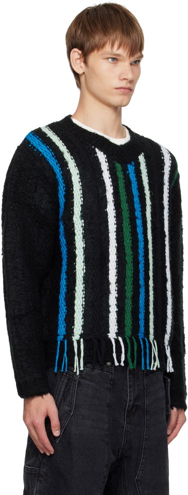 Sweater Andersson Bell Andersson Bell Reverse Stripe Fringe Sweater Svart | atb1350u, 1