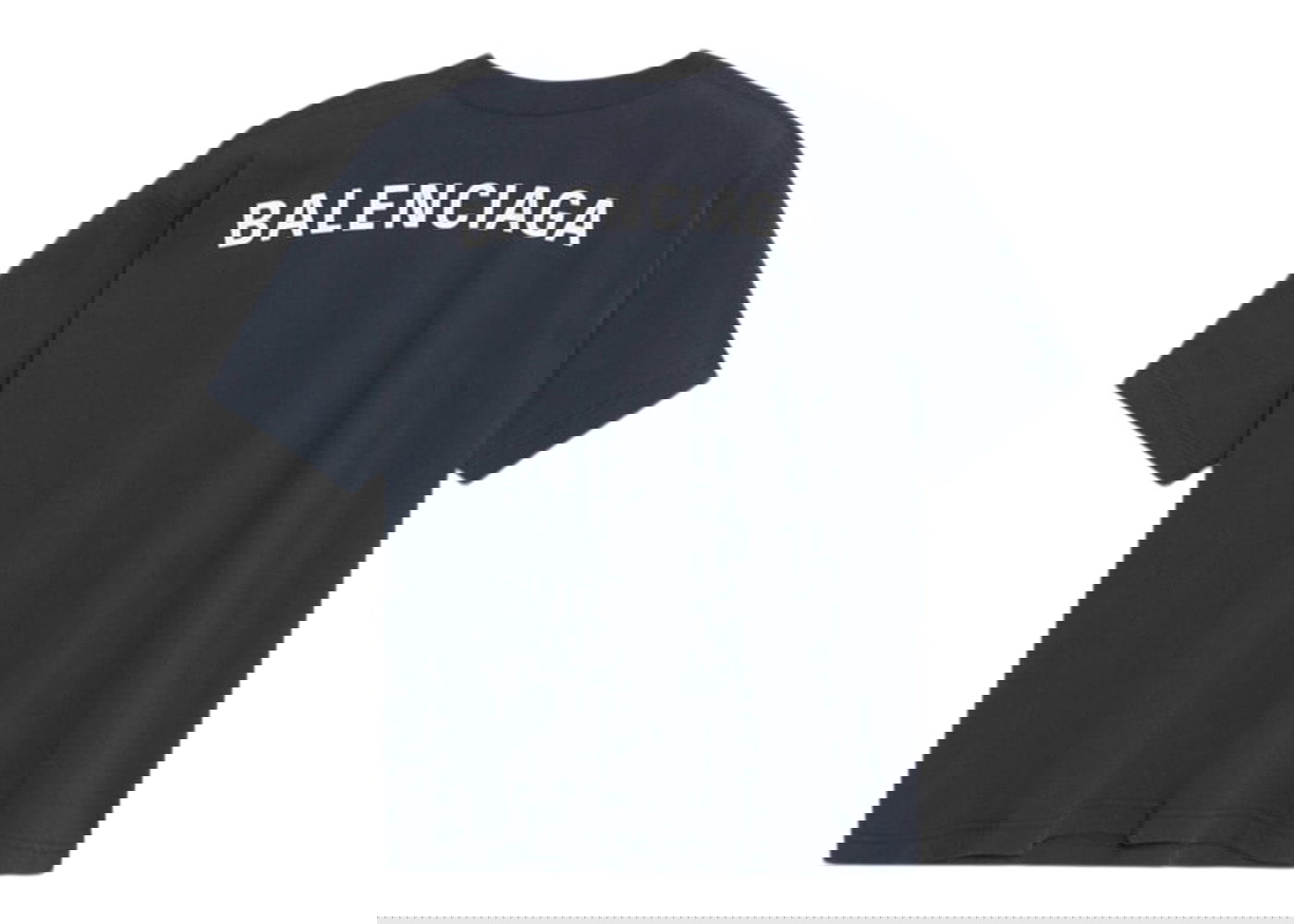 T-shirt Balenciaga Oversized Logo T-Shirt Mörkblå | 578124TEV436370, 0