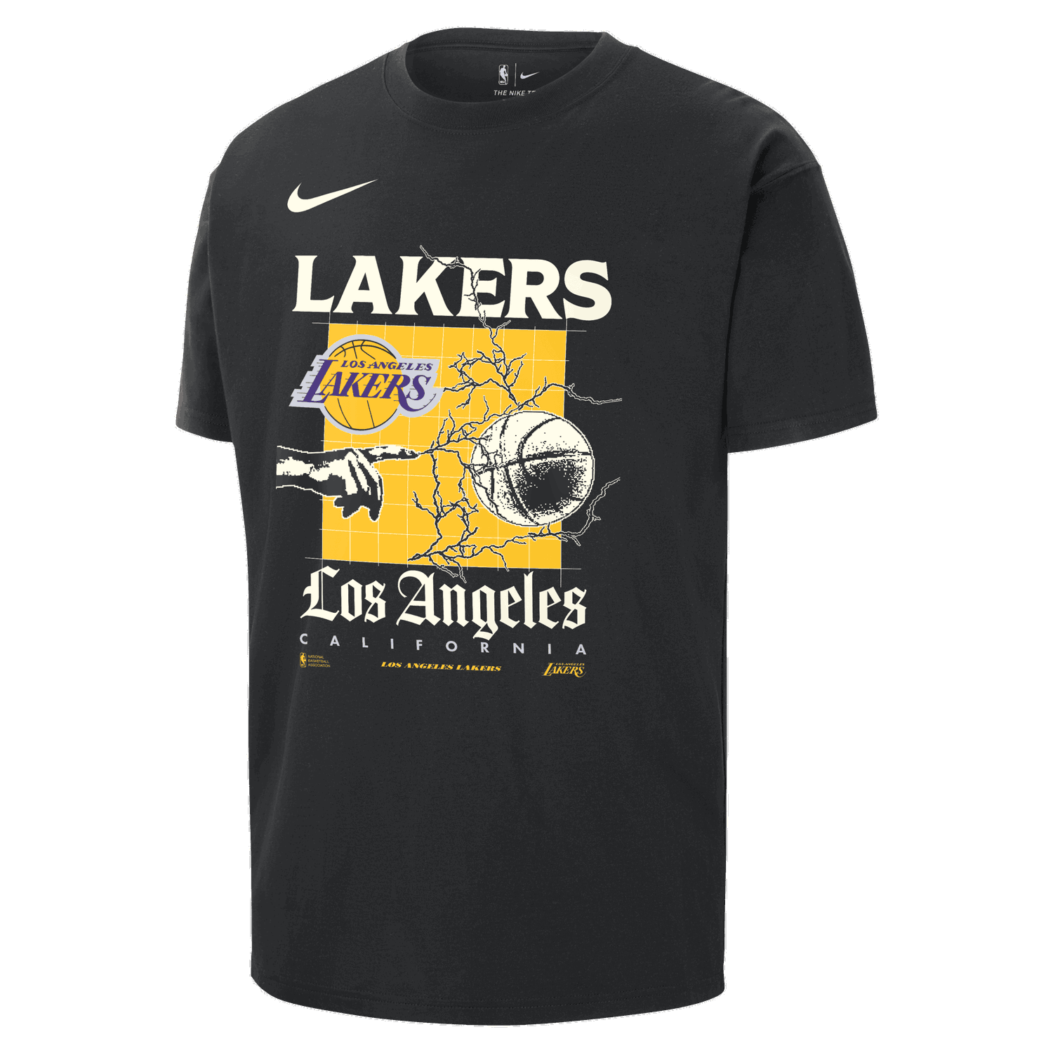 T-shirt Nike NBA Max90 Los Angeles Lakers Courtside Tee Svart | FQ6105-010, 0