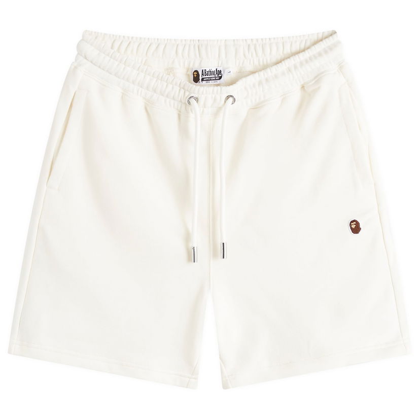 Shorts BAPE A Bathing Ape One Point Sweat Short Vit | 001SPK301307M-WHT