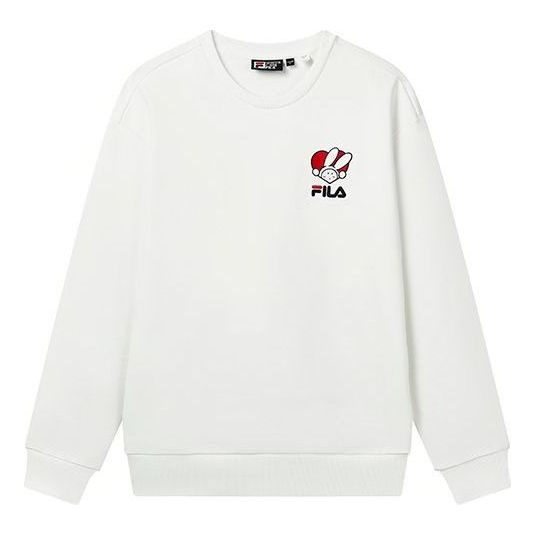 Sweatshirt FILA Graphic Print Pullover Vit | F11U319207F-WT, 0