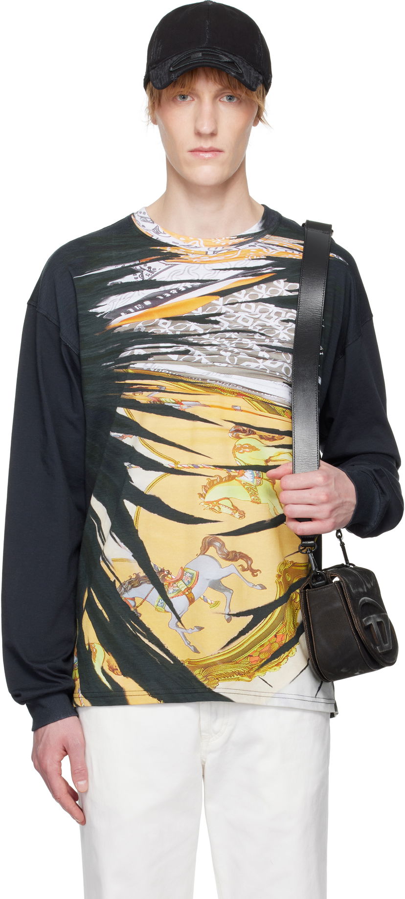T-shirt Diesel Diesel Carousel Graphic Long Sleeve T-Shirt Svart | A19652-0PJBL-9XXA