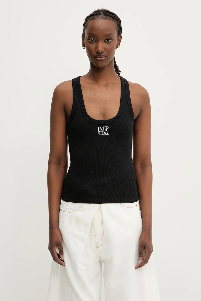 Linne Ksubi KSUBI Stacked Origin Tank Top Svart | WPS24TA006