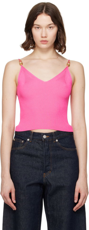 Linne Versace Versace Safety Pin Knit Crop Camisole Rosa | 1017770_1A12699, 0